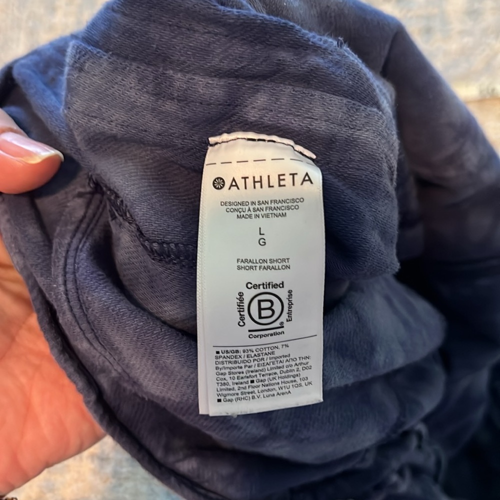 Athleta Farallon Cotton Shorts in Blue Tie Dye - Picture 10 of 10